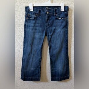 Seven For All Mankind (26) DOJO Crop Dark Wash Low Rise Inseam 20” USA Made